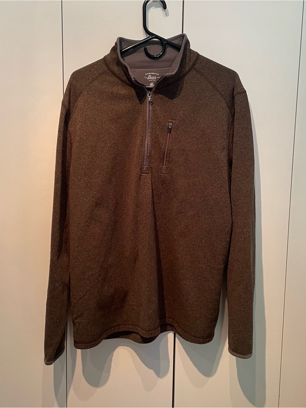 G.H. Bass & Co. Men's Brown Quarter-Zip Pullover Sweater